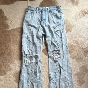 KanCan Light Blue Ripped Straight Leg Jeans